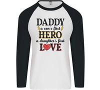 Festa Del Papà Daughter Love Son Eroe Papà Uomo L/S Baseball T-Shirt