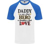 Festa Del Papà Daughter Love Son Eroe Papà Uomo S/S Baseball T-Shirt