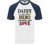 Festa Del Papà Daughter Love Son Eroe Papà Uomo S/S Baseball T-Shirt