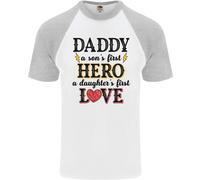 Festa Del Papà Daughter Love Son Eroe Papà Uomo S/S Baseball T-Shirt