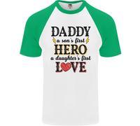 Festa Del Papà Daughter Love Son Eroe Papà Uomo S/S Baseball T-Shirt