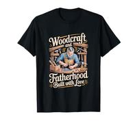 Festa del papà di Woodcraft e paternità Maglietta