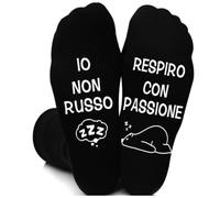 Festa del Papa Idee Regalo, Calzini Uomo Divertenti IO NON RUSSO RESPIRO CON PASSIONE, Regalo Uomo Compleanno Natale Utile per Papa Fidanzato Lui Calze Uomo Fantasia Regali per la Festa del Papa
