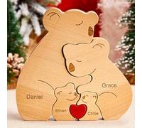 Festa del Papà Idee Regalo - Regalo Mamma Compleanno - Puzzle in Legno Famiglia Koala Personalizzato con Nomi - 3-6 Pezzi Opzionale Natale, Anniversario - Decorazione Casa