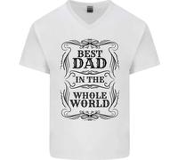 Festa Del Papà Migliore Papà IN la Parola Uomo Scollo A V Cotone T-Shirt