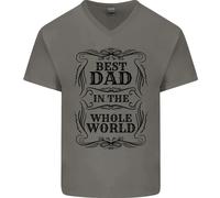 Festa Del Papà Migliore Papà IN la Parola Uomo Scollo A V Cotone T-Shirt