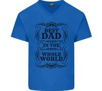 Festa Del Papà Migliore Papà IN la Parola Uomo Scollo A V Cotone T-Shirt