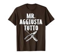 Festa del Papa Mr Aggiusta Tutto Maglietta, Uomo, Marrone, S