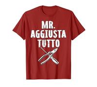 Festa del Papa Mr Aggiusta Tutto Maglietta, Uomo, Mirtillo Rosso, S