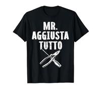 Festa del Papa Mr Aggiusta Tutto Maglietta, Uomo, Nero, S