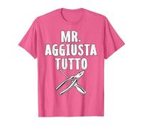 Festa del Papa Mr Aggiusta Tutto Maglietta, Uomo, Rosa mélange, S