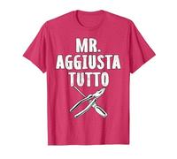 Festa del Papa Mr Aggiusta Tutto Maglietta, Uomo, Rosso mélange, S