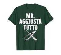 Festa del Papa Mr Aggiusta Tutto Maglietta, Uomo, Verde Foresta, S