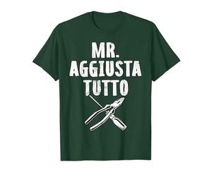 Festa del Papa Mr Aggiusta Tutto Maglietta, Uomo, Verde Foresta, S