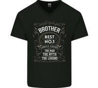 Festa Del Papà No 1 Brother Uomo Mito Legend Uomo Scollo A V Cotone T-Shirt