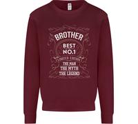 Festa Del Papà No 1 Brother Uomo Mito Leggenda Bambini Felpa Maglione