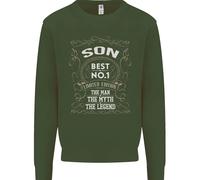 Festa Del Papà No 1 Figlio Uomo Mito Leggenda Divertente Felpa Per Bambini