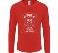 Festa Del Papà No 1 Nipote Uomo Mito Leggenda Maglietta A Maniche Lunghe