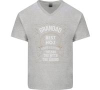 Festa Del Papà No 1 Nonno Uomo Mito Leggenda Maglietta In Cotone A V