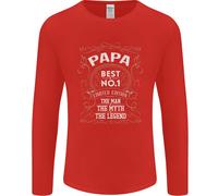 Festa Del Papà No 1 Papà Uomo Mito Leggenda Maglietta A Maniche Lunghe