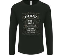 Festa Del Papà No 1 Pops Uomo Mito Leggenda Maglietta A Maniche Lunghe