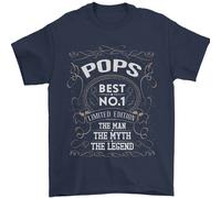 Festa Del Papà No 1 Pops Uomo Mito Leggenda T-Shirt 100% Cotone