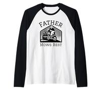 festa del papà papà apprezzamento divertente gioco di parole Padre falcia meglio Maglia con Maniche Raglan