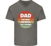 Festa Del Papà Papà Il Mito Leggenda Divertente Uomo V-Neck Cotone T-Shirt