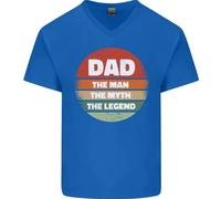 Festa Del Papà Papà Il Mito Leggenda Divertente Uomo V-Neck Cotone T-Shirt