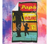 Festa del Papà Plaid in pile varie misure Papà sei il Migliore Idea Regalo