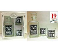 FESTA DEL PAPà SET WHISKEY STILE JACK DANIEL'S DEDICA BOTTIGLIA + 2 BICCHIERI