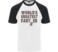 Festa Del Papà Worlds Greatest Farter Divertente DA UOMO S/S Baseball T-Shirt