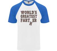 Festa Del Papà Worlds Greatest Farter Divertente DA UOMO S/S Baseball T-Shirt