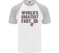 Festa Del Papà Worlds Greatest Farter Divertente DA UOMO S/S Baseball T-Shirt