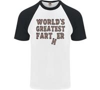 Festa Del Papà Worlds Greatest Farter Divertente DA UOMO S/S Baseball T-Shirt