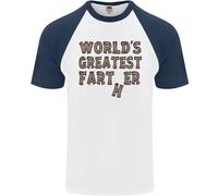 Festa Del Papà Worlds Greatest Farter Divertente DA UOMO S/S Baseball T-Shirt