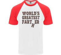Festa Del Papà Worlds Greatest Farter Divertente DA UOMO S/S Baseball T-Shirt