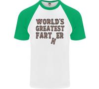 Festa Del Papà Worlds Greatest Farter Divertente DA UOMO S/S Baseball T-Shirt