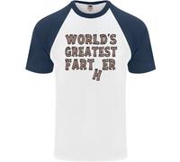 Festa Del Papà Worlds Greatest Farter Divertente DA UOMO S/S Baseball T-Shirt