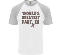 Festa Del Papà Worlds Greatest Farter Divertente DA UOMO S/S Baseball T-Shirt