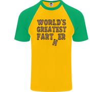 Festa Del Papà Worlds Greatest Farter Divertente DA UOMO S/S Baseball T-Shirt