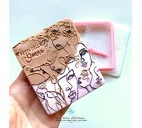 Festa della donna Texture + Timbro + Contorno Formine Biscotti Cookie 7x8,5cm