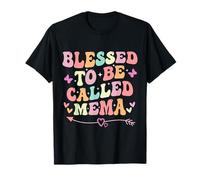 Festa della Mamma Divertente con Scritta Blessed To Be Called Mema Maglietta