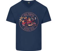 Festa Della Mamma Ero Normale Tre Bambini Fa Maglietta In Cotone A V Per Uomo