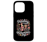 Festa della mamma "Pedalando attraverso le gioie della maternità" Bicicletta Custodia per iPhone 14 Pro Max