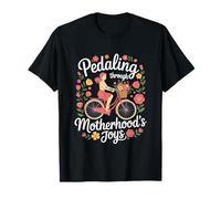 Festa della mamma "Pedalando attraverso le gioie della maternità" Bicicletta Maglietta
