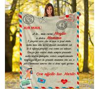 Festa della Mamma Plaid in Pile A te mia cara Moglie coperta dedica idea regalo