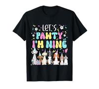 Festa di compleanno a tema Kids Lets Pawty I'm Nine Puppy Dog Maglietta