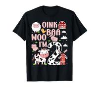 Festa di compleanno di 2 anni a tema Oink Baa Moo I'm 2 Farm Maglietta