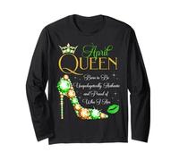 Festa di Compleanno di April Queen Nata per Essere Orgogliosa di Chi Sono Maglia a Manica